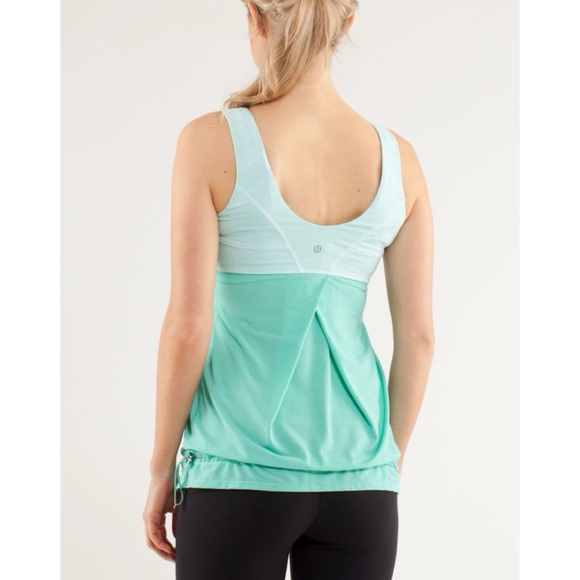 lululemon athletica Tops - Lululemon Run: Tame Me Tank Heathered Menthol / Wee Stripe White Menthol 4